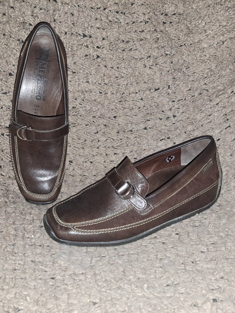MEPHISTO-Leather & Suede Monk Strap-Brown Hidden Heel Loafers-Sz 7-Near Mint